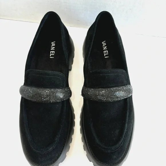 Vaneli Loafers Suede With Glittering Band Band 10 NWOT - Picture 8 of 8